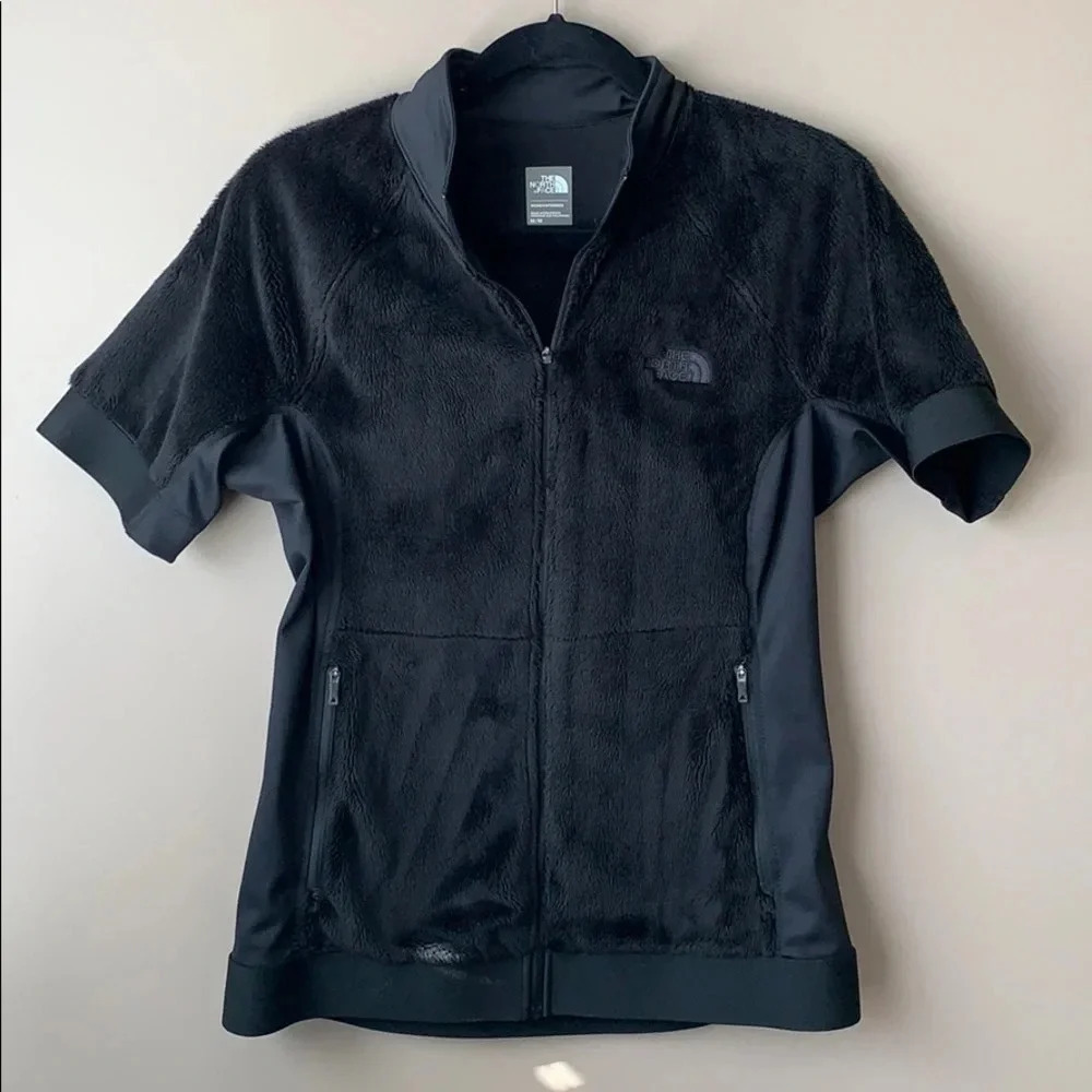 North face black short sleeve fleece sample sz med